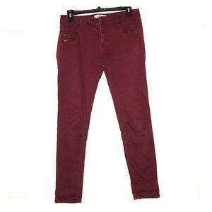 Hollister Cropped Maroon Pants